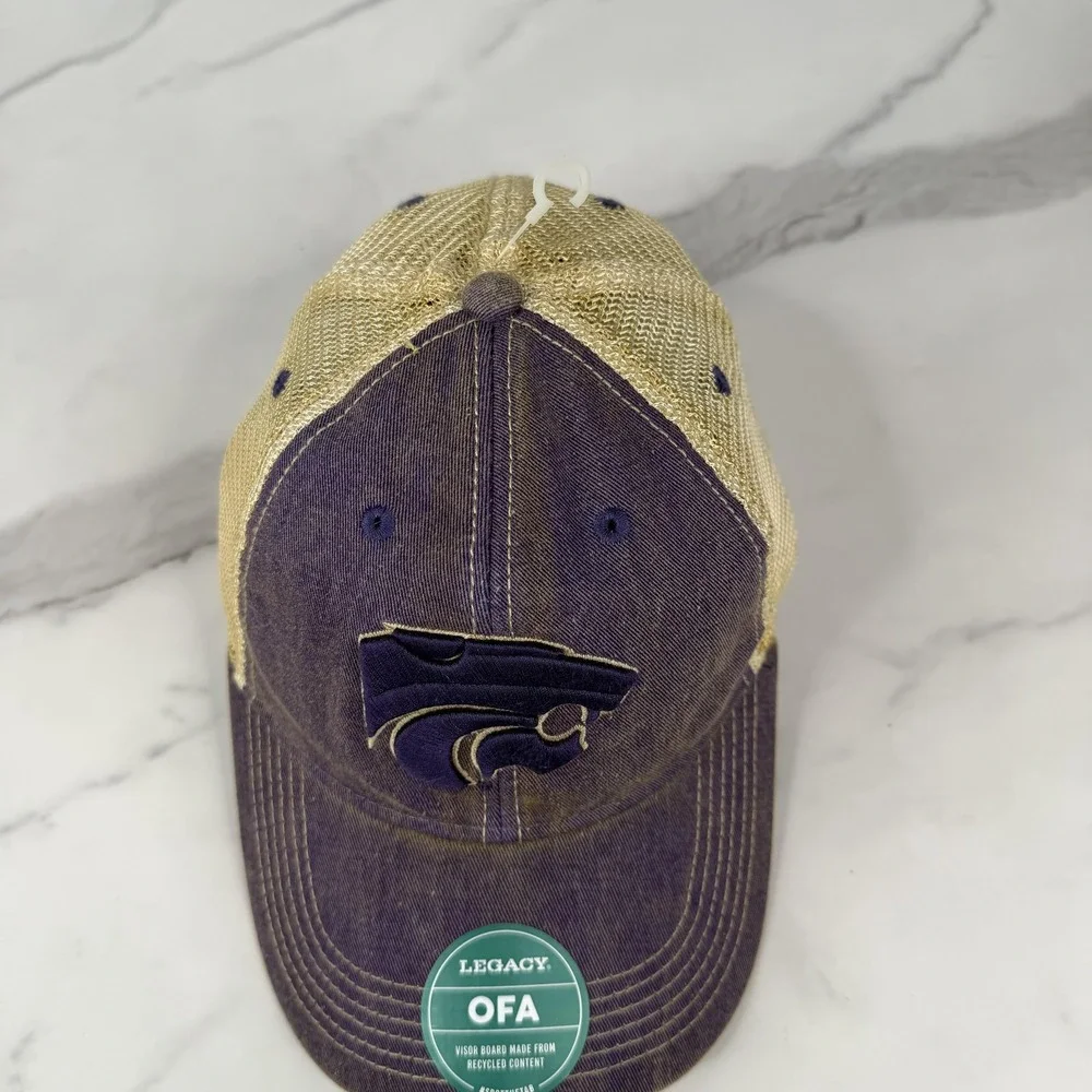 Kansas State Wildcats Hat Cap Snap Back Mens One Size Purple Tan NCAA Football